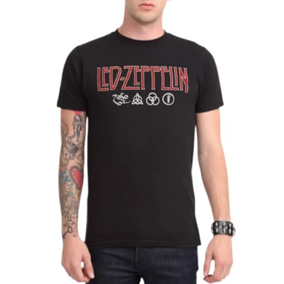 Led Zeppelin black red logo unisex t-shirt size M - Picture 1 of 5